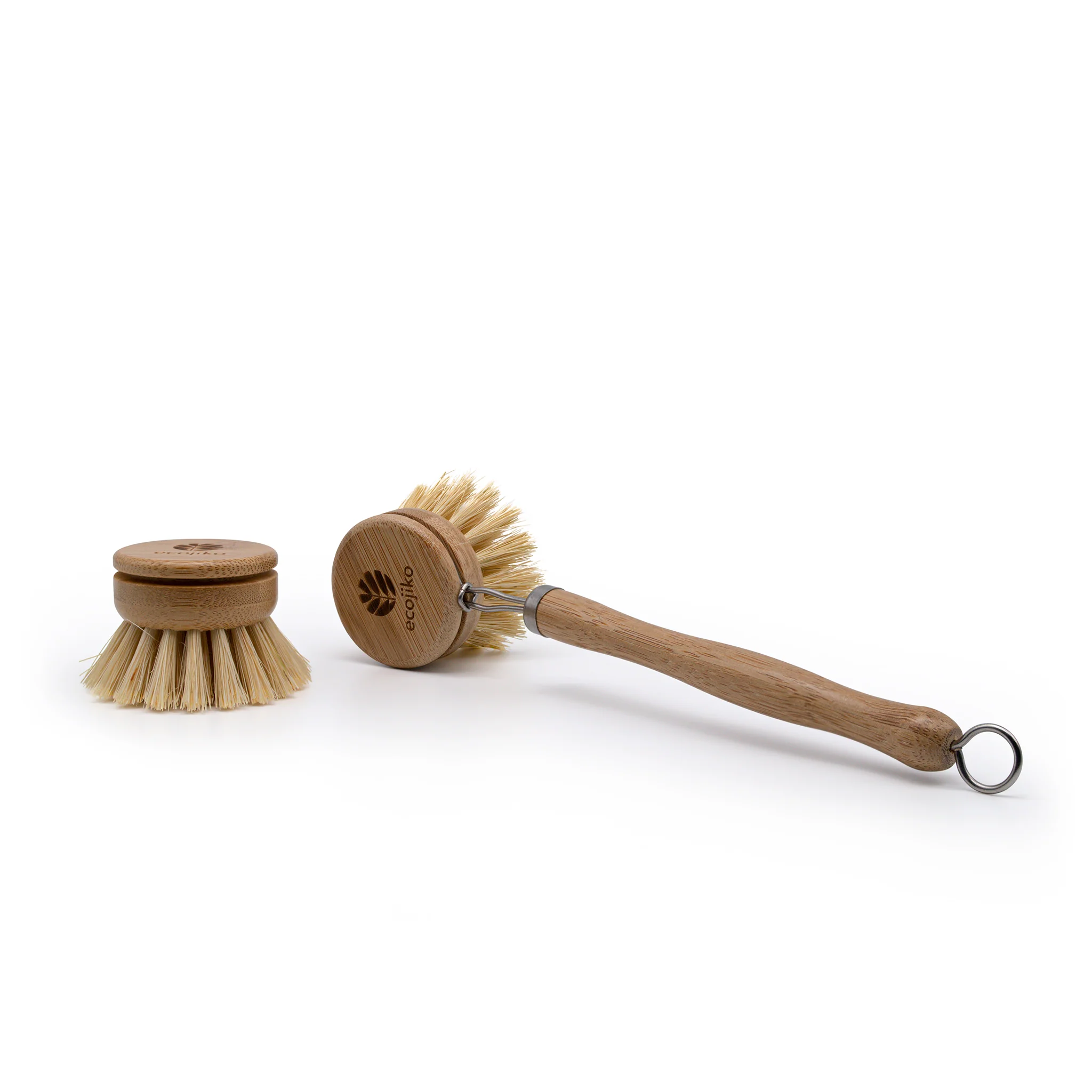 Ecojiko Long Handled Bamboo Dish Brush & Replacement Head - Image 2