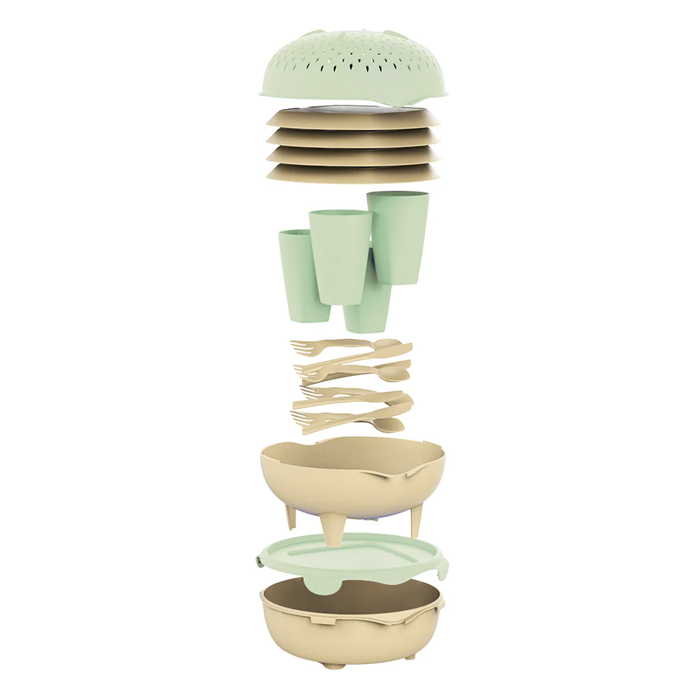 Set of 4 plates Made of Bioplastic from Waste Sugarcane - Image 3