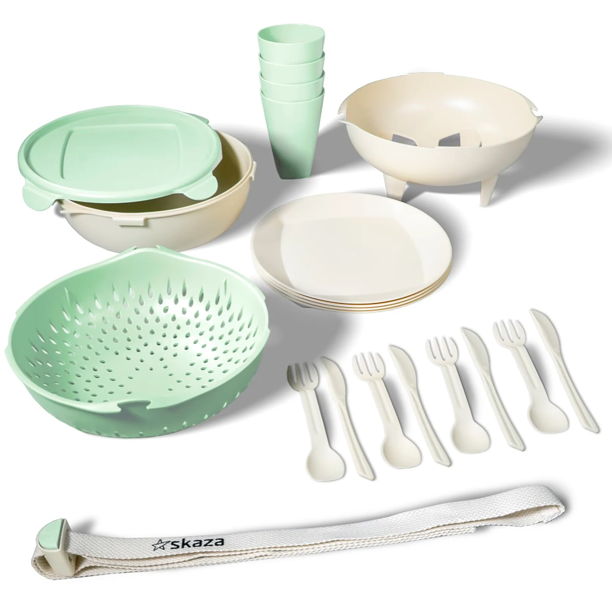 Spork and knife pack of 4 made of bioplastic from waste sugarcane - Image 4